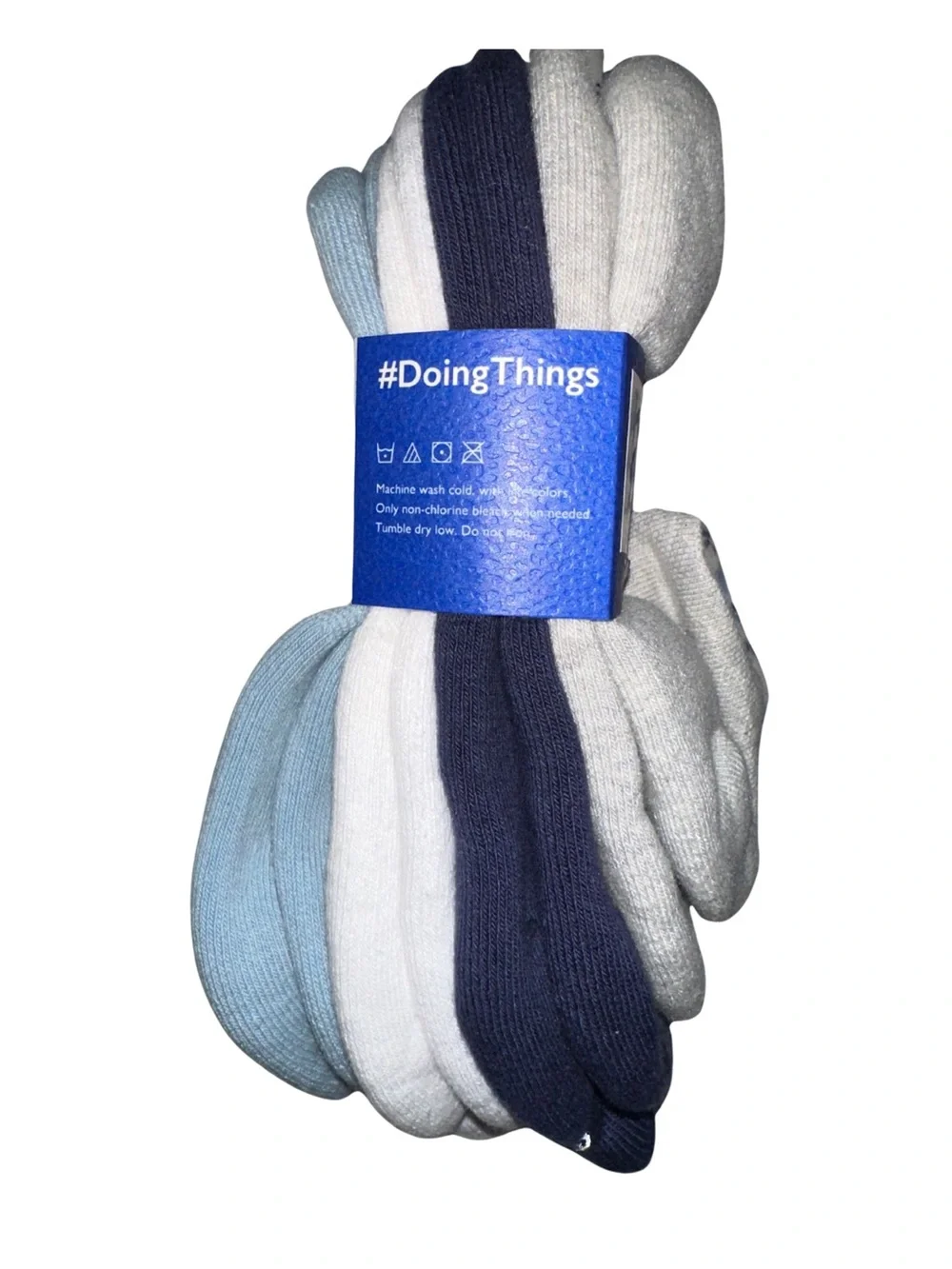 Outdoor Voices Tab Back No Show Women's Sock 4-Pack - Lt Blue, White, Gray, Navy